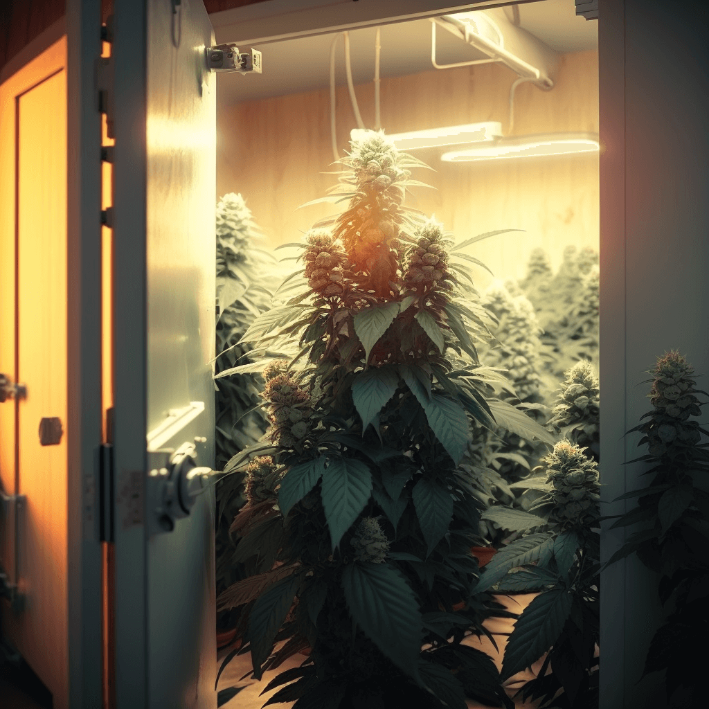 A clean cannabis grow room sparkling clean full of flower